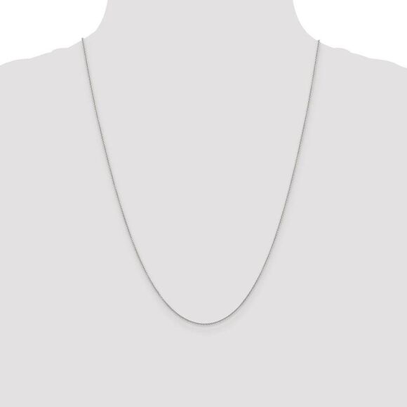 0.9mm, 14k White Gold, Cable Chain Necklace, 24 Inch - Picture 2 of 8